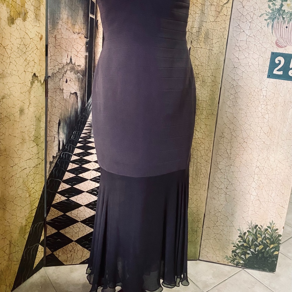 Carmen Marc Valvo Evening dress, brown color, size 14